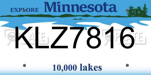 KLZ7816 Minnesota License Plate
