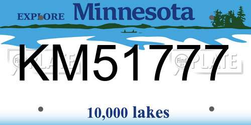 KM51777 Minnesota License Plate
