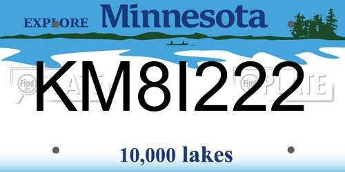 KM8I222 Minnesota License Plate