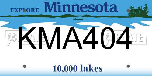 KMA404 Minnesota License Plate