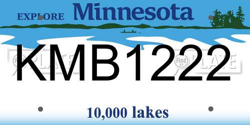 KMB1222 Minnesota License Plate