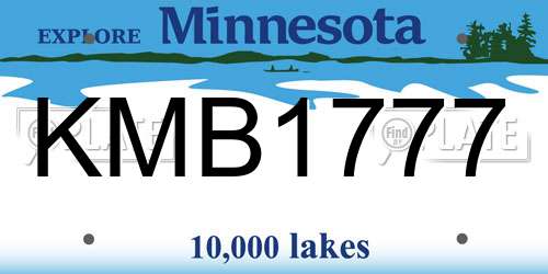 KMB1777 Minnesota License Plate