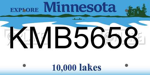 KMB5658 Minnesota License Plate
