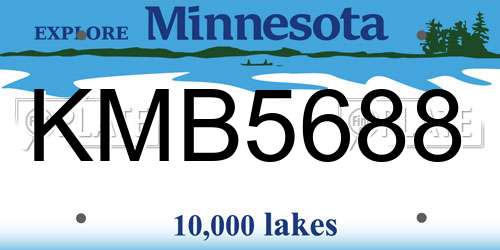 KMB5688 Minnesota License Plate