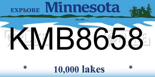 KMB8658 Minnesota License Plate