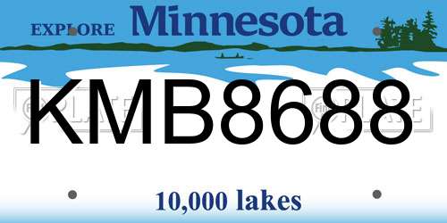 KMB8688 Minnesota License Plate