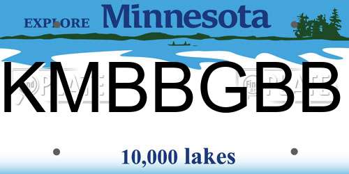 KMBBGBB Minnesota License Plate