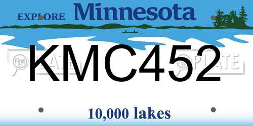 KMC452 Minnesota License Plate