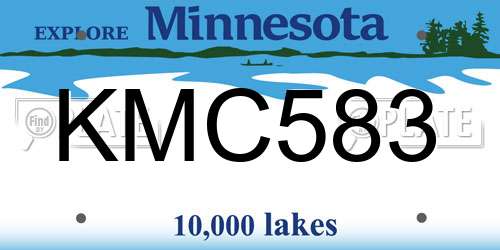 KMC583 Minnesota License Plate