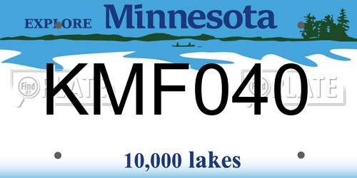KMF040 Minnesota License Plate