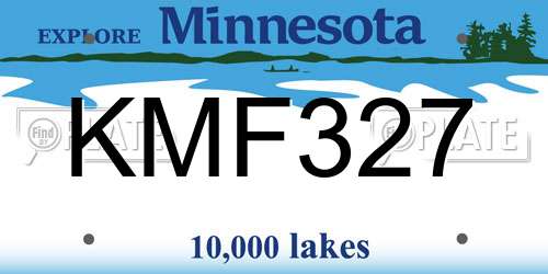 KMF327 Minnesota License Plate
