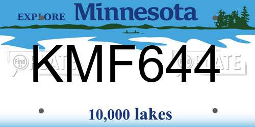 KMF644 Minnesota License Plate