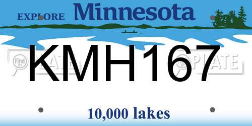 KMH167 Minnesota License Plate