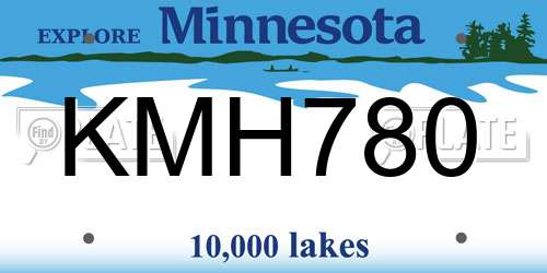 KMH780 Minnesota License Plate