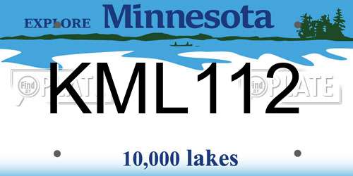 KML112 Minnesota License Plate