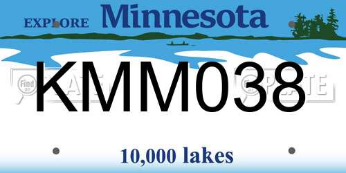 KMM038 Minnesota License Plate