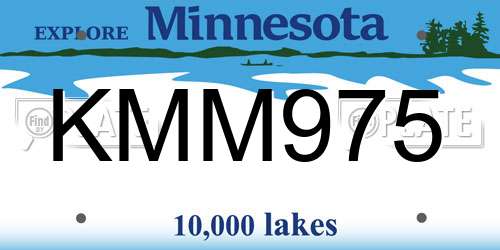KMM975 Minnesota License Plate