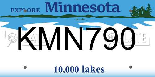 KMN790 Minnesota License Plate