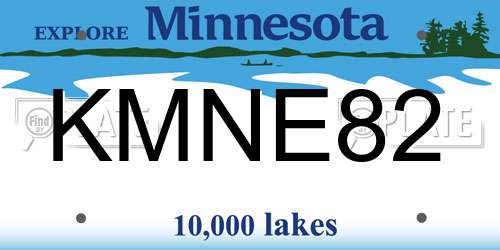 KMNE82 Minnesota License Plate