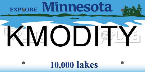 KMODITY Minnesota License Plate