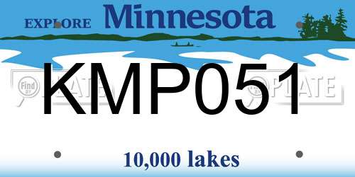 KMP051 Minnesota License Plate