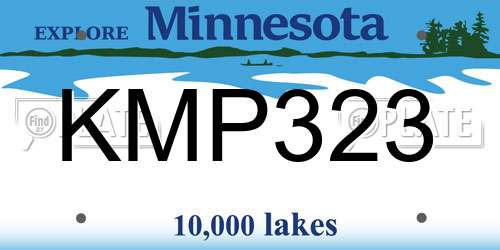 KMP323 Minnesota License Plate