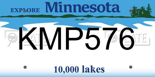 KMP576 Minnesota License Plate