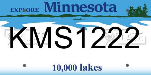 KMS1222 Minnesota License Plate