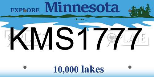 KMS1777 Minnesota License Plate