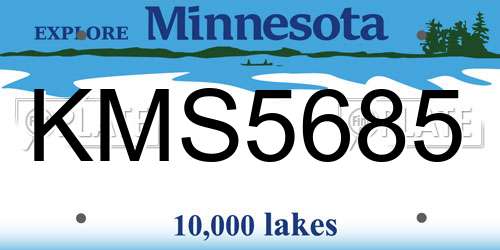 KMS5685 Minnesota License Plate