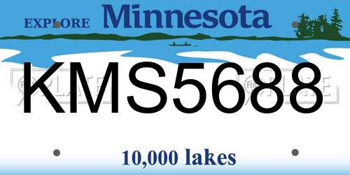 KMS5688 Minnesota License Plate