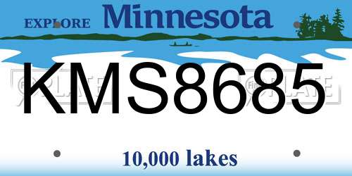 KMS8685 Minnesota License Plate