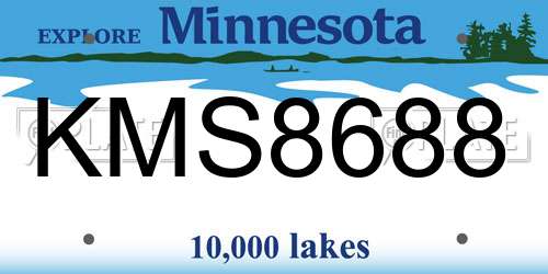 KMS8688 Minnesota License Plate