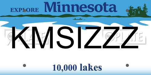 KMSIZZZ Minnesota License Plate
