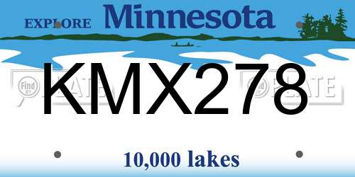 KMX278 Minnesota License Plate