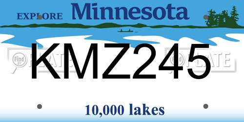 KMZ245 Minnesota License Plate