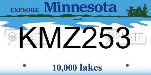 KMZ253 Minnesota License Plate