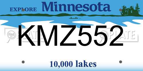 KMZ552 Minnesota License Plate