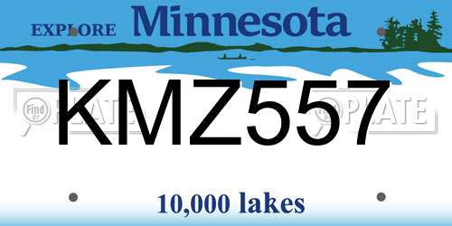 KMZ557 Minnesota License Plate