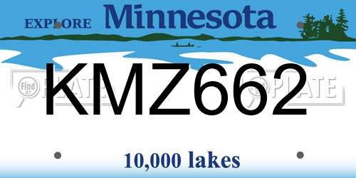 KMZ662 Minnesota License Plate