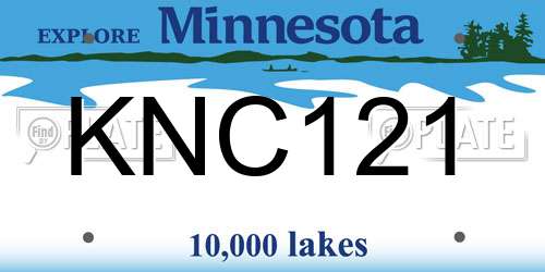 KNC121 Minnesota License Plate