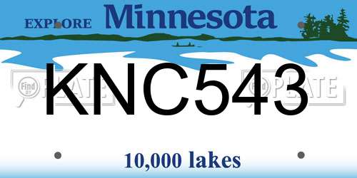 KNC543 Minnesota License Plate