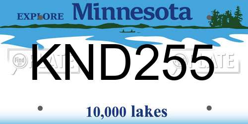 KND255 Minnesota License Plate
