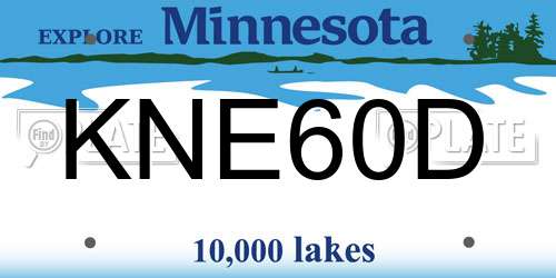 KNE60D Minnesota License Plate