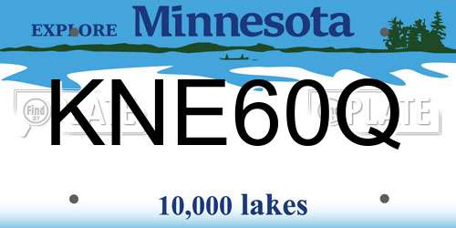 KNE60Q Minnesota License Plate