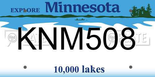 KNM508 Minnesota License Plate