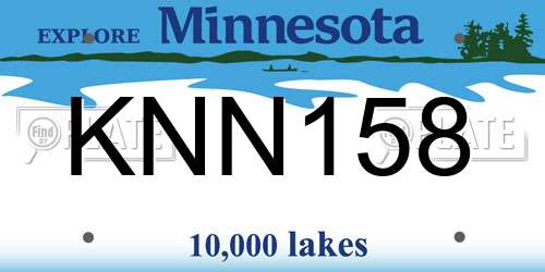 KNN158 Minnesota License Plate
