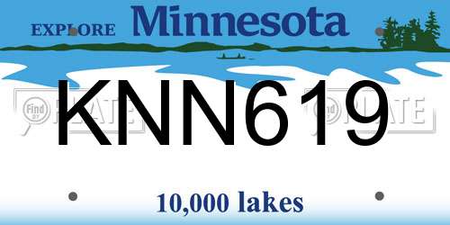 KNN619 Minnesota License Plate
