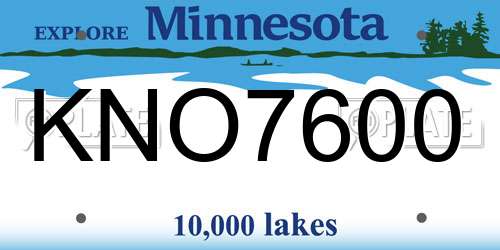 KNO7600 Minnesota License Plate