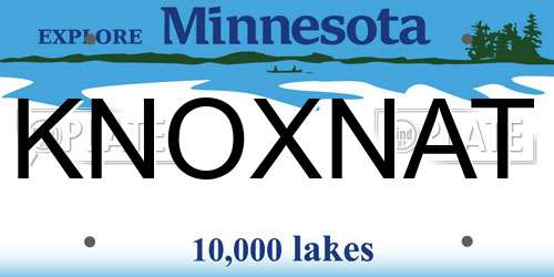 KNOXNAT Minnesota License Plate